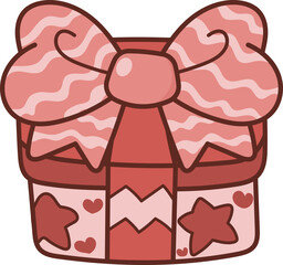 Christmas Set Cartoon Cute Little Santa Gift Holiday Decoration Illustration