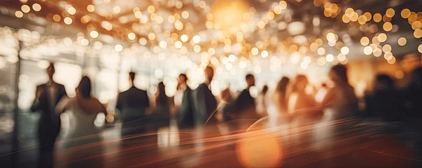 Fotobehang blurred shining background people at party © krissikunterbunt