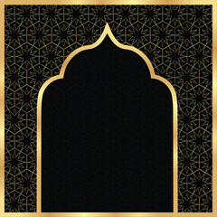 Cover postcard golden oriental vintage arch frame	
