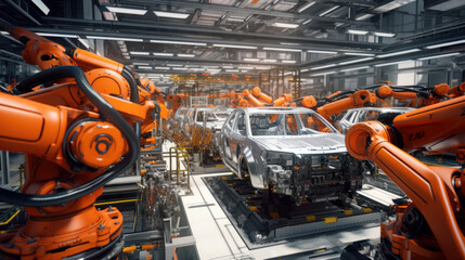 Automobile assembly line production.