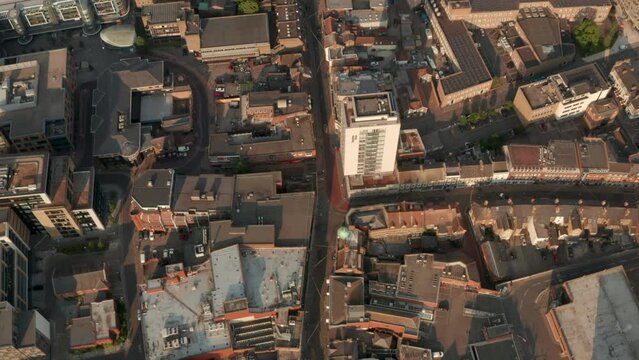 Pan up aerial shot over central Maidenhead