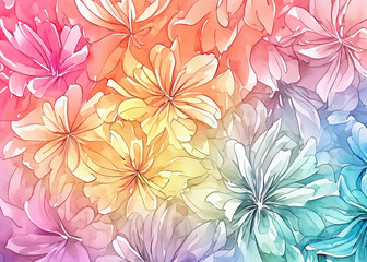 Fototapeta na wymiar abstract water colour flower background in pastel colours created with generative ai technology