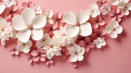 Abstract Valentine's day background Concept with flowers (Copy Space)