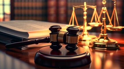 Obraz premium hammer of justice for business