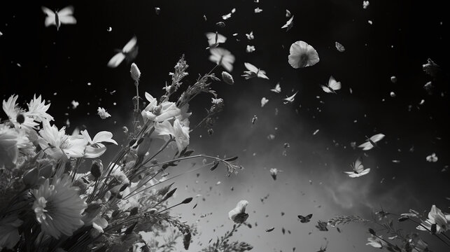 Crushed Rose Petals Crushed Rose Petals Black And White