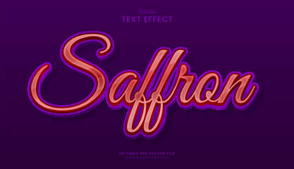 decorative elegant saffron editable text effect vector design