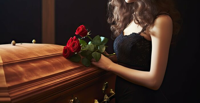 In memoriam. Mourning departed. Farewell to loved one. Funeral services. Grieving together. Ceremony in chapel. Saying goodbye. Procession of sorrow