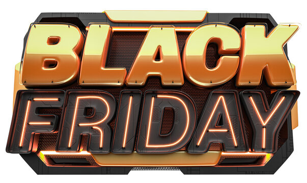 BLACK FRIDAY SELO 3D NEON VIDRO AMARELO E PRETO 