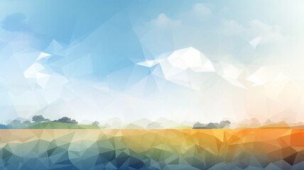 abstract summer polygonal landscape of triangles background