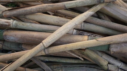 Bamboo in the wall of the old house, Indonesia. Background.