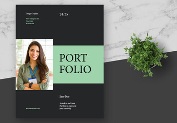 Black and Green Clean Portfolio