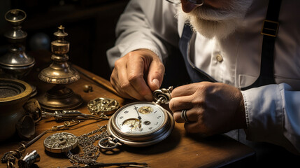 Timeless Expertise: The Elderly Watchmaker's Specialty in Restoring Vintage Pocket Watches
