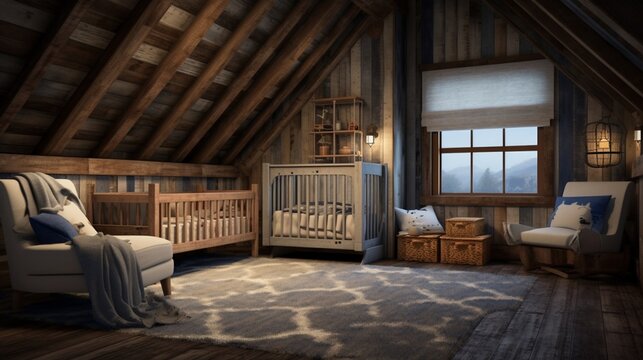 an old barn into a rustic baby boy's nursery with reclaimed wood accents