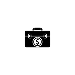 Briefcase and money icon isolated on transparent background