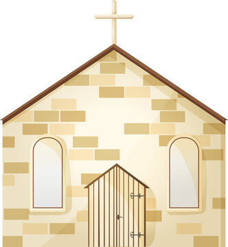 beige church building with cross clip art preview