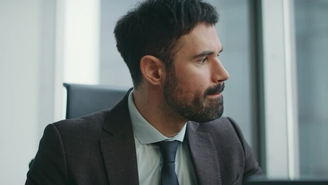 Frustrated boss feeling anger for work mistake at office close up. Furious man