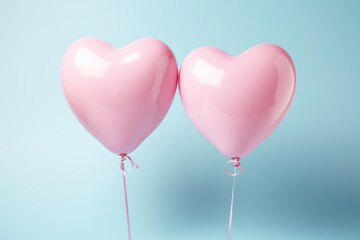 Clean and bright backdrop complements heart-shaped balloons