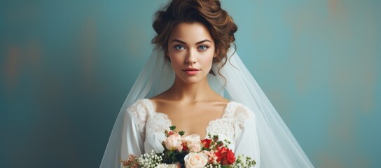 The bride in a minimalistic setting with a bright background