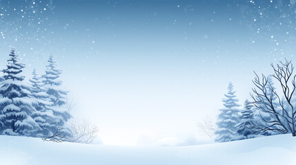 Winter background design with blank space on center This enchanting winter background design captures the serene beauty of a snowy landscape, creating a perfect canvas for your creative endeavors. 