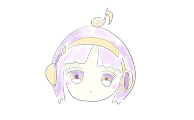 音符とヘッドフォンをした女の子