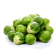 Brussels sprouts on a white background. 