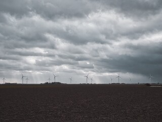 wind turbines in the storm
