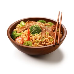 Ramen on a white background. 