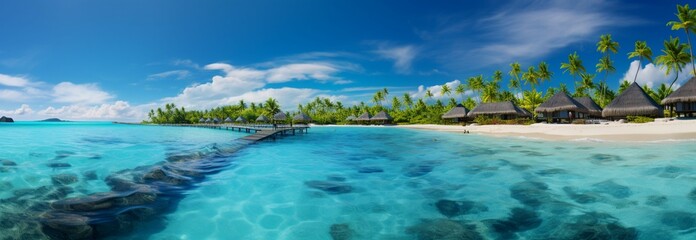 Seaside lagoon in a tropical paradise, a stunning background for summer vacations