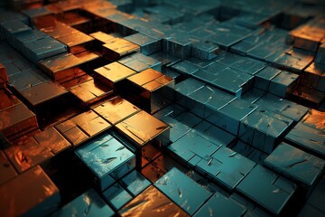 abstract background with squares - obrazy, fototapety, plakaty