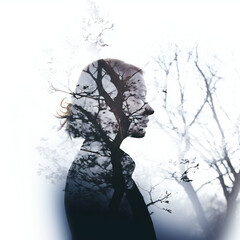 woman's silhouette, winter