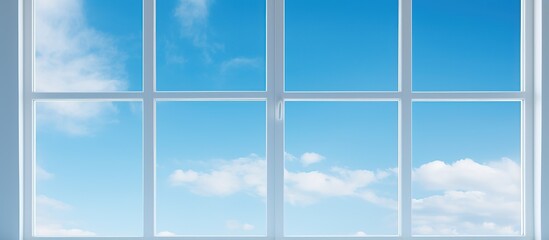 Contemporary view of cloudy sky through a window