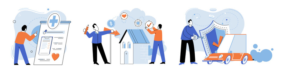 Insurance for car, property, travel, accident, life, medical. Medical, life, and vehicle insurance policies protect against unexpected losses Healthcare, finance, and medical service are intertwined