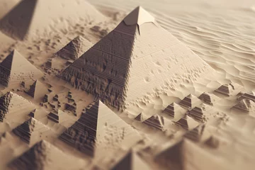 Foto op Canvas Pyramids of Giza 3d rendering isometric style © arnanda