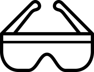 Linear icon of safety glasses as an editable stroke