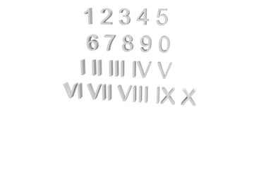 3D Illustration - Arabic and Latin numbers