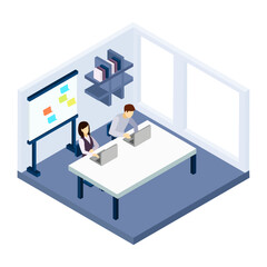 3d render of a meeting room