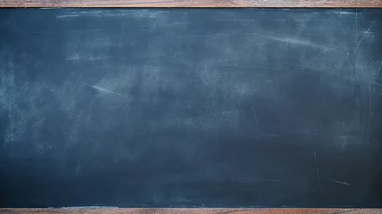 Foto op Plexiglas background blackboard , empty blank dark blue indigo, back to school with a copy of the space chalk board © kichigin19