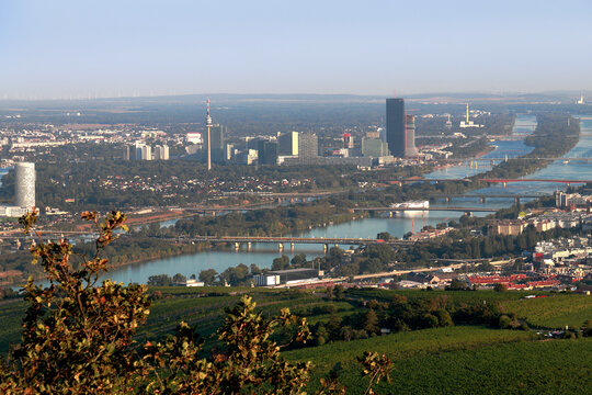 Panorama of Vienna, Ausria, from Kahlenberg, Cobenzl, in Autumn