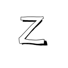 Hand drawn scribbled Letters with a shadow sketch (Black Pencil) - transparent PNG