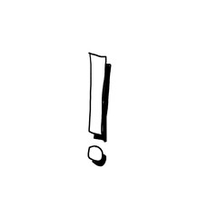 Hand drawn scribbled Exclamation mark with a shadow sketch (Black Pencil) - transparent PNG