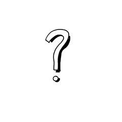 Hand drawn scribbled question mark with a shadow sketch (Black Pencil) - transparent PNG
