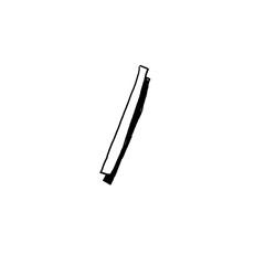 Hand drawn scribbled Slash with a shadow sketch (Black Pencil) - transparent PNG