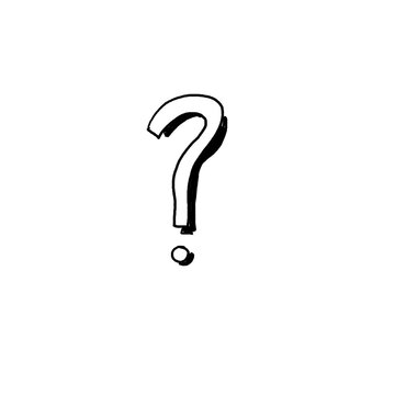 Hand drawn scribbled question mark with a shadow sketch (Black Pencil) - transparent PNG
