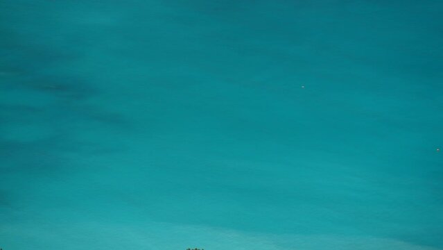 View of Aspros Gialos Beach and turquoise sea, Kefalonia (Cephalonia), Ionian Islands, Greek Islands