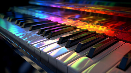 piano keys spectrum multicolored.