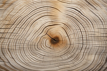 Fototapeta premium Revealing the captivating intricacies of nature's organic textures: A high-resolution, top-down macro close-up view of fir wood, showcasing its fine-grained patterns and enchanting aesthetics.