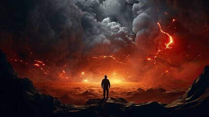 Fototapeta premium Eruption made with Generative AI Technology