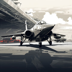 Fototapeta na wymiar Modern military aircraft, modern weapons. For war in the air. War.