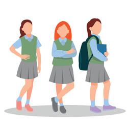 Obraz premium vector illustration of students in different postures
