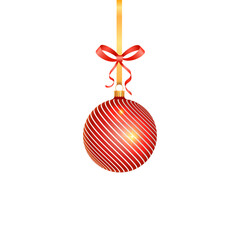  decorated Christmas balls isolated or transparent background. Xmas ball.